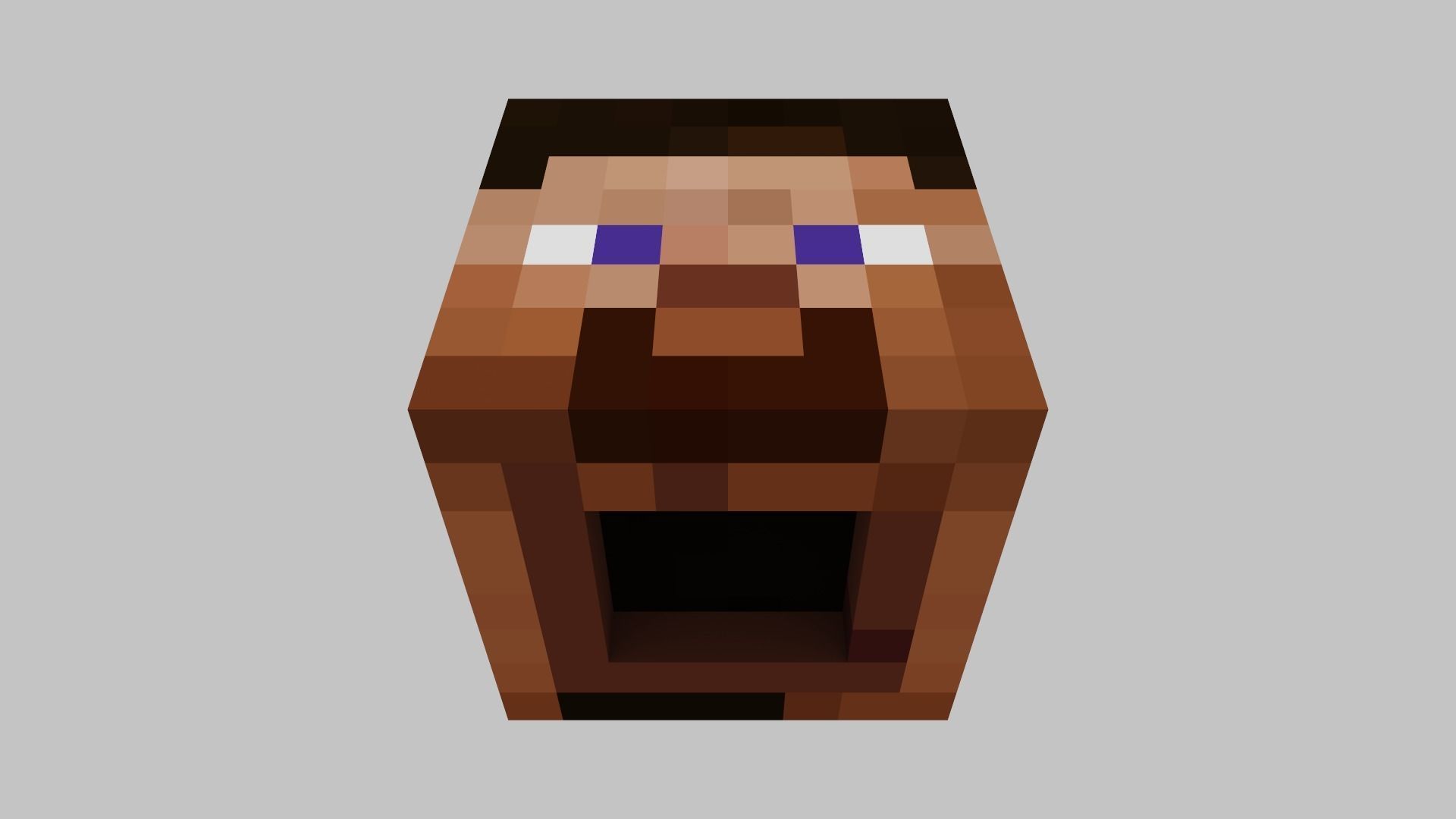 MineCraft Steve head model Low-poly 3D model_8