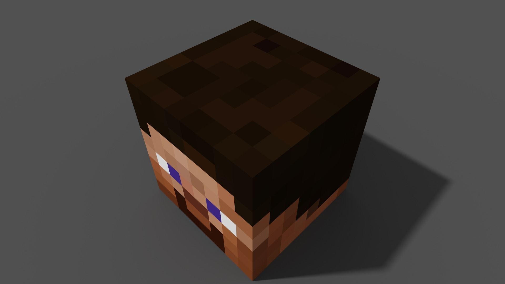 MineCraft Steve head model Low-poly 3D model_1
