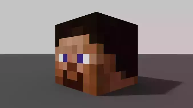 MineCraft Steve head model Low-poly 3D model