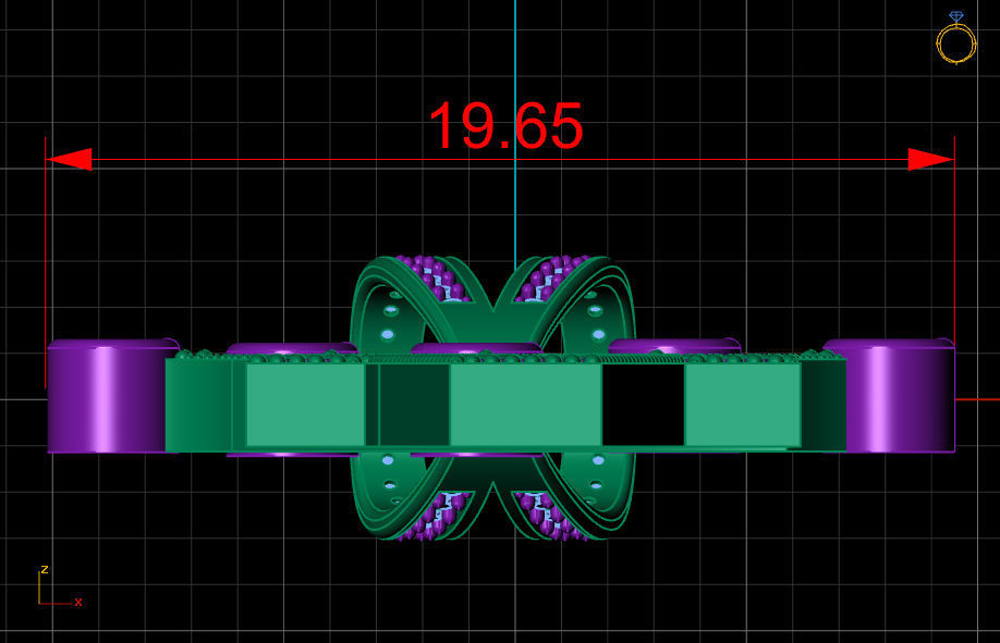 M letter pendant 3D print model_14