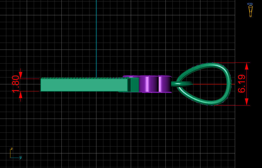 M letter pendant 3D print model_10