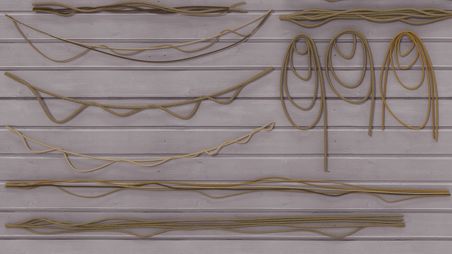 Rope Set 01 Low-poly 3D model_3