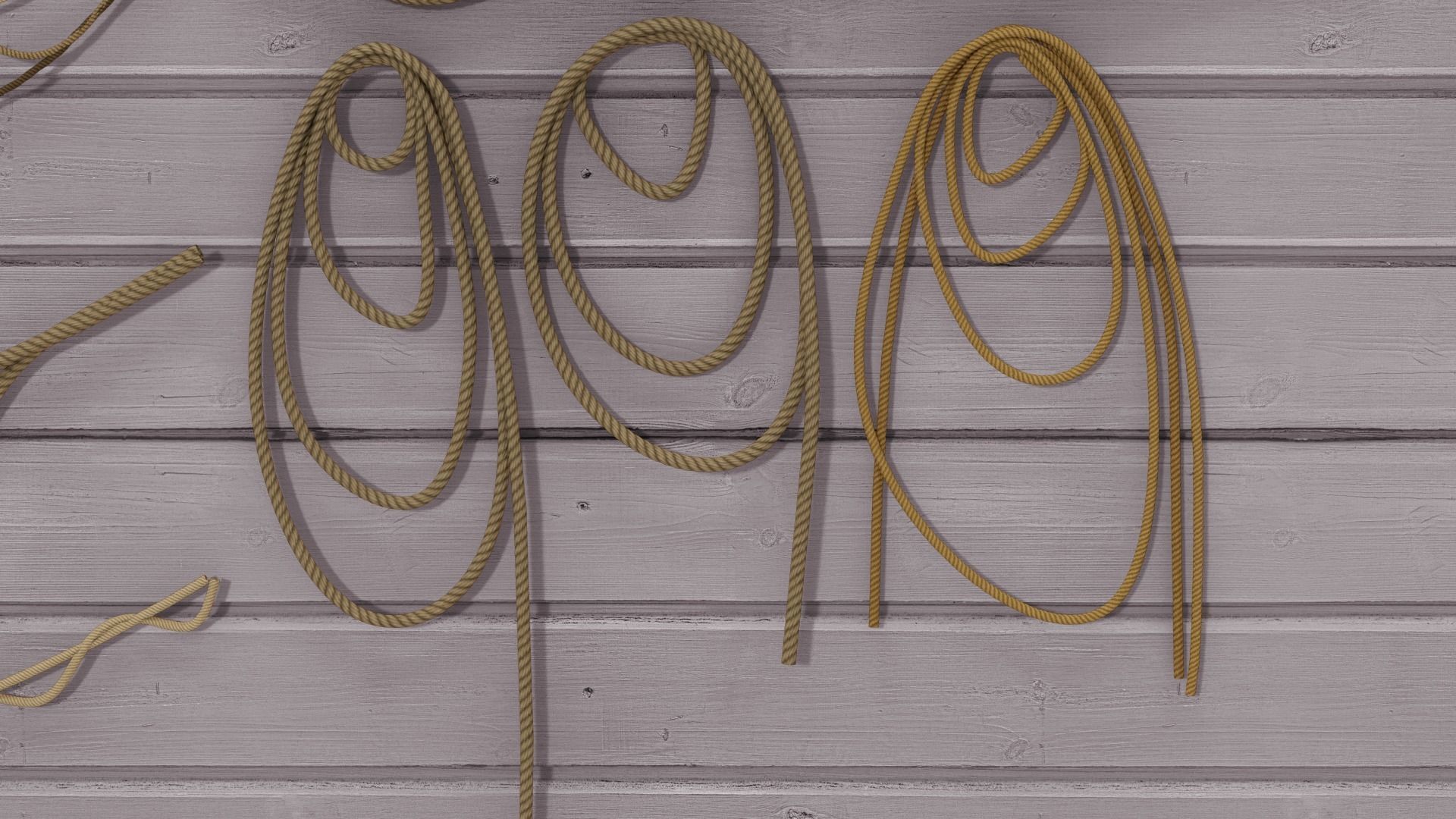 Rope Set 01 Low-poly 3D model_1