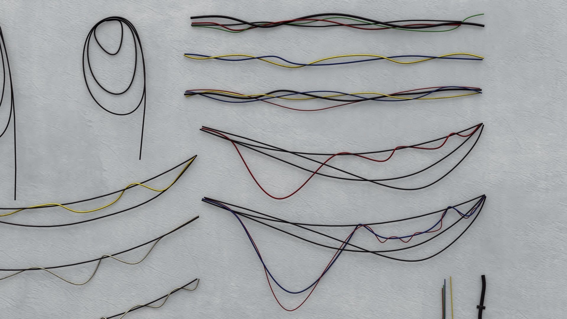 Wire Set 01 Low-poly 3D model_3