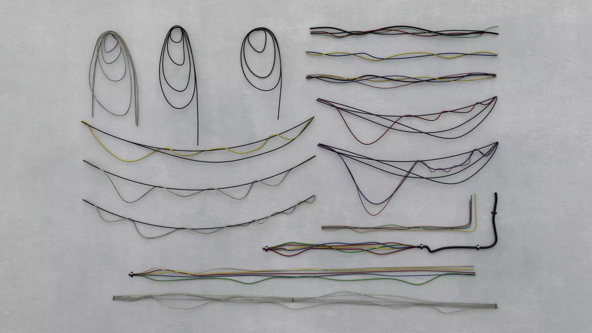 Wire Set 01 Low-poly 3D model_0