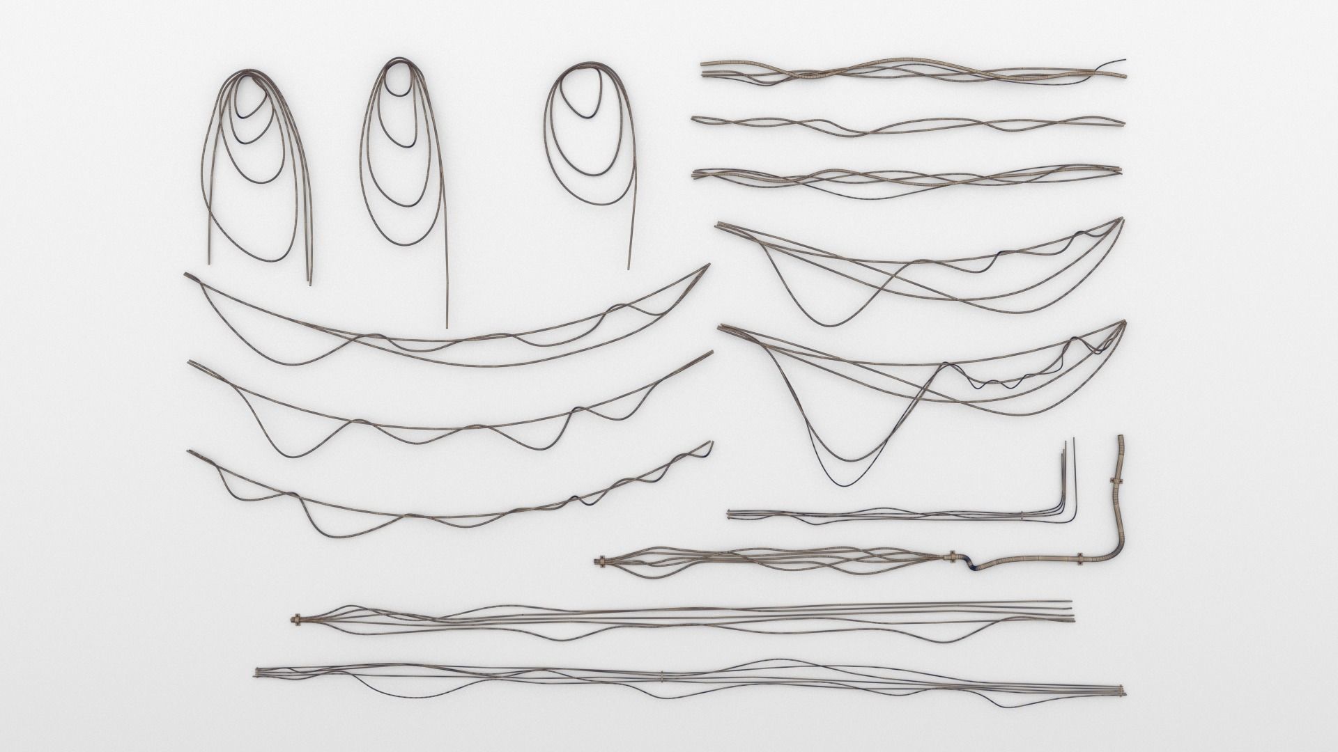 Wire Set 01 Low-poly 3D model_5