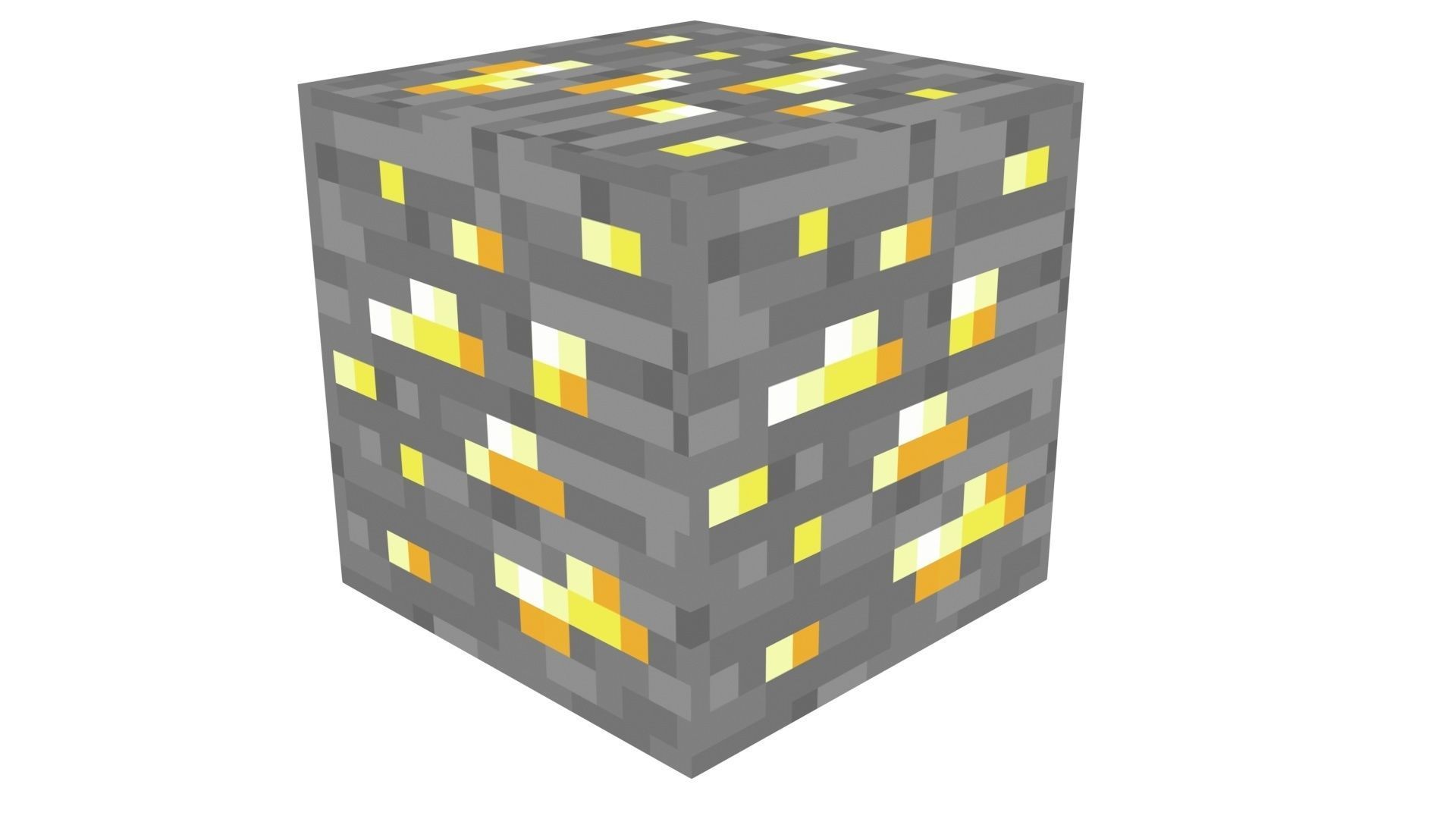 Minecraft Gold 3D model_2