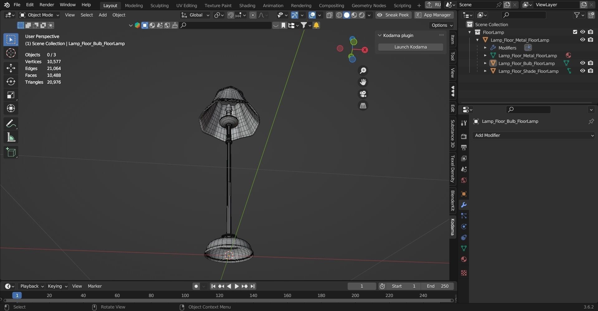 Lamp Floor 3D model_3