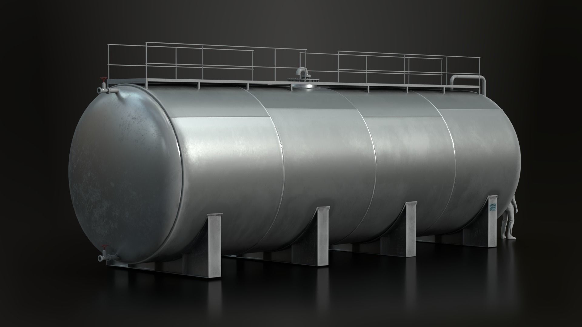 Water Tank 01 Low-poly 3D model_5