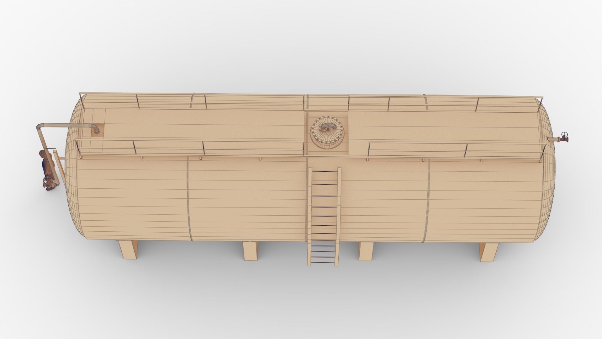 Water Tank 01 Low-poly 3D model_9