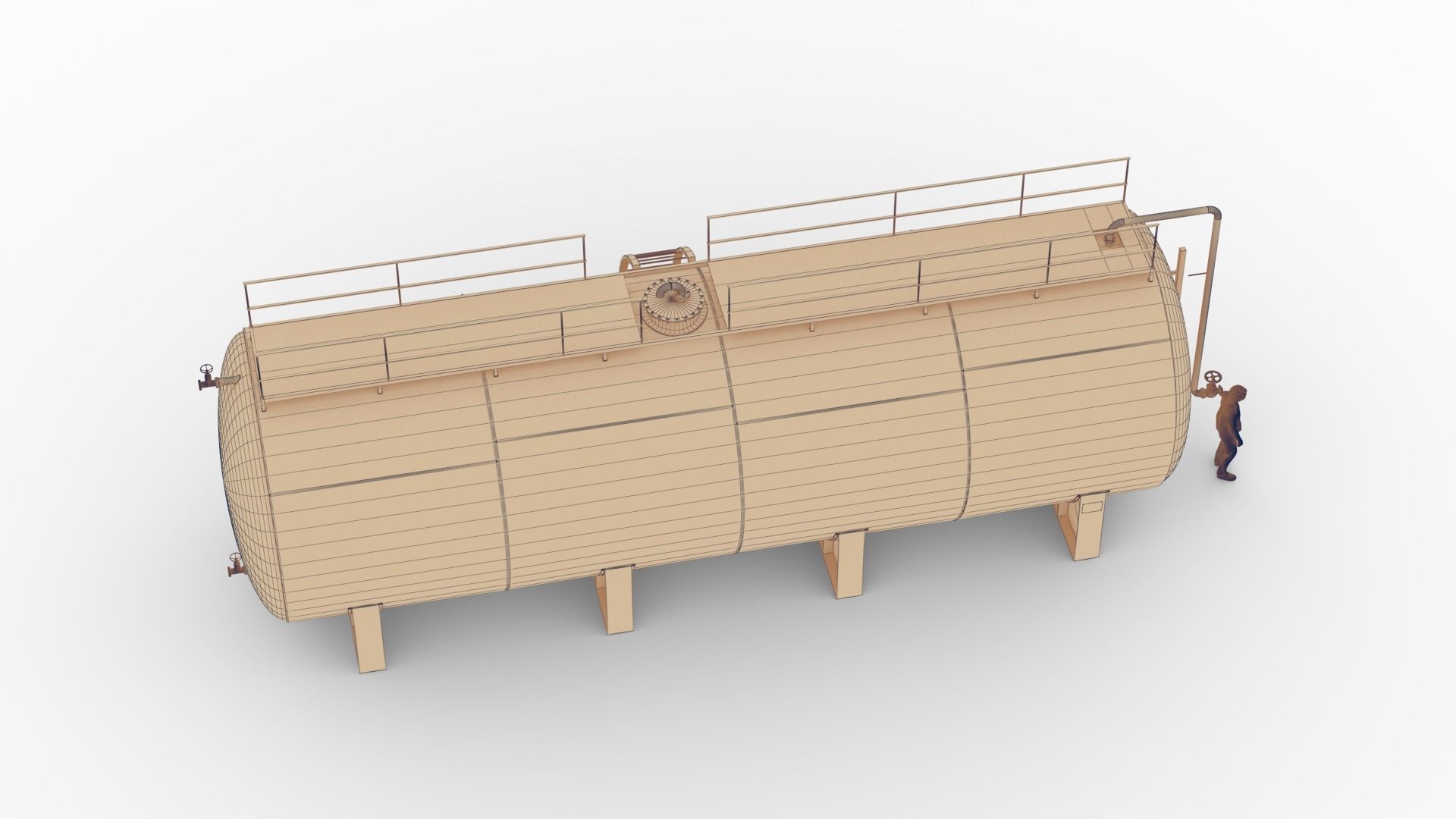 Water Tank 01 Low-poly 3D model_12