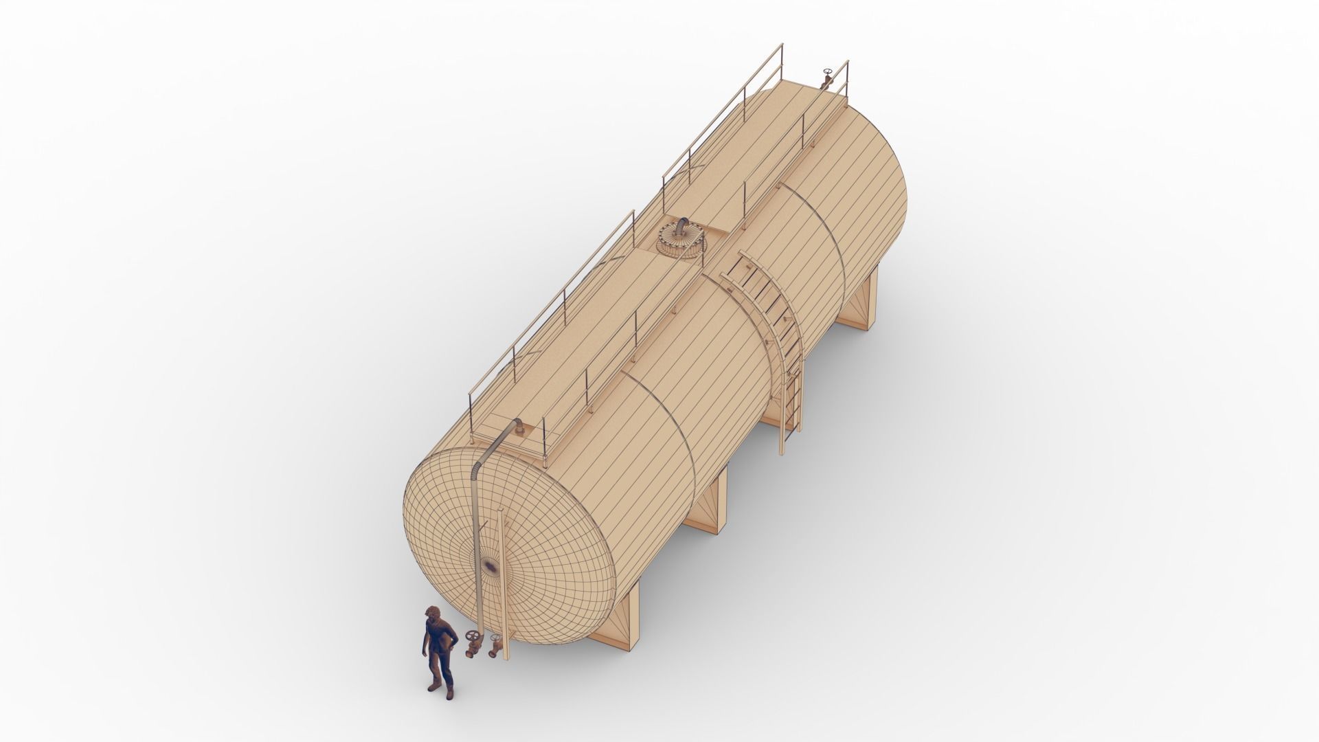 Water Tank 01 Low-poly 3D model_8