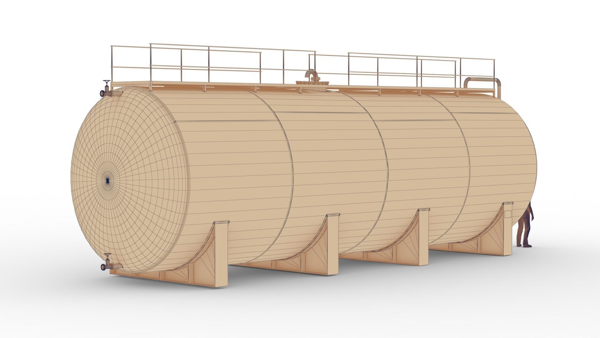 Water Tank 01 Low-poly 3D model_11