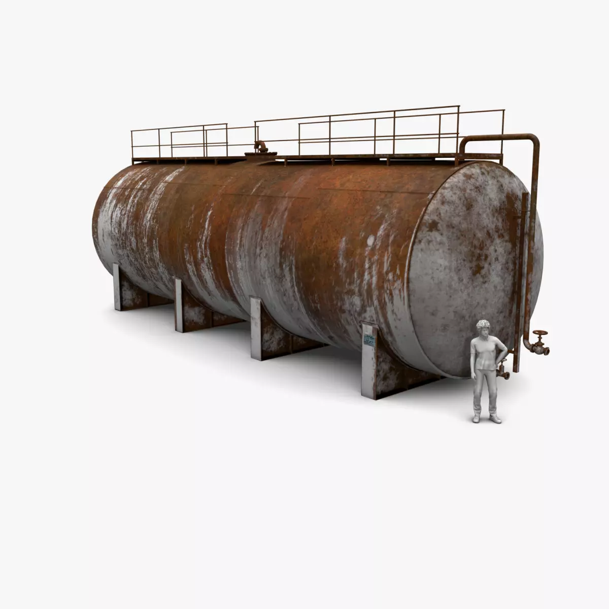 Water Tank Old 01 Low-poly 3D model