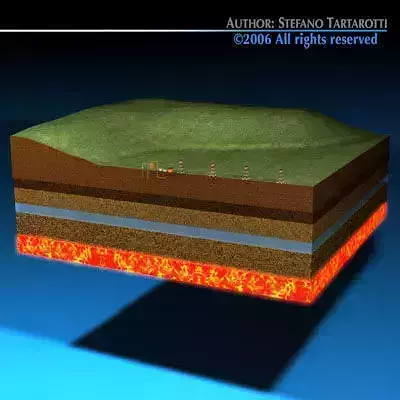 Geotermic plant cutaway
