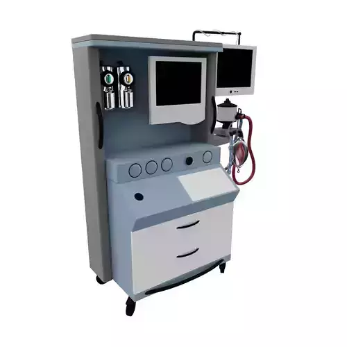 Old Heart Monitor Machine  Low-poly 3D model