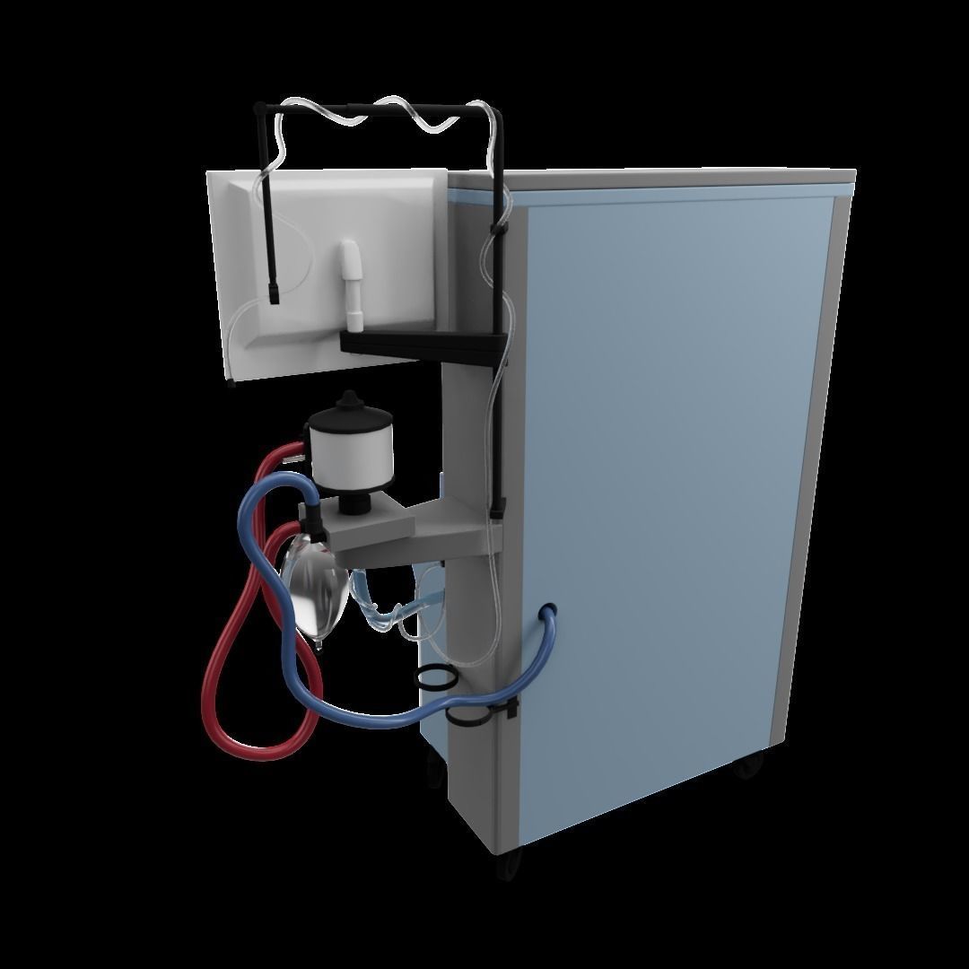 Old Heart Monitor Machine  Low-poly 3D model_2