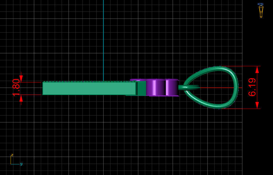 N letter pendant 3D print model_10