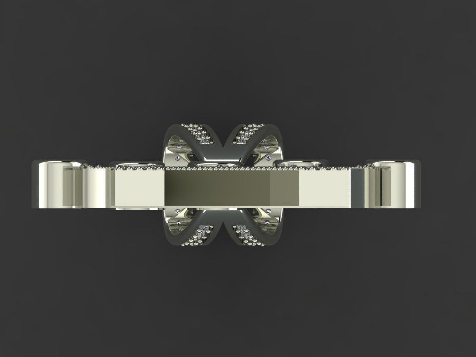 N letter pendant 3D print model_12