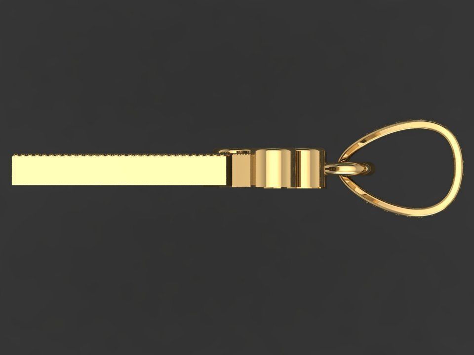 N letter pendant 3D print model_7