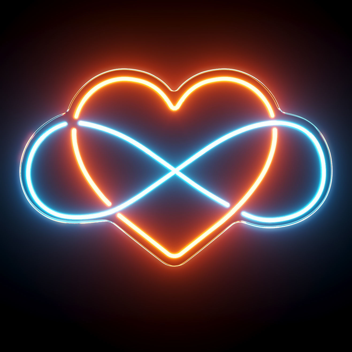 Infinity Heart Neon Sign 3D model_1
