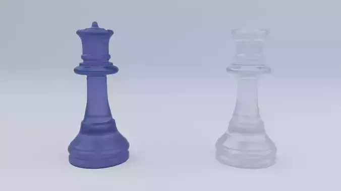 Queen Frosted Glass Chess Pieces