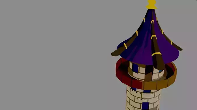 Wizard Tower Stylized Low-poly 3D model