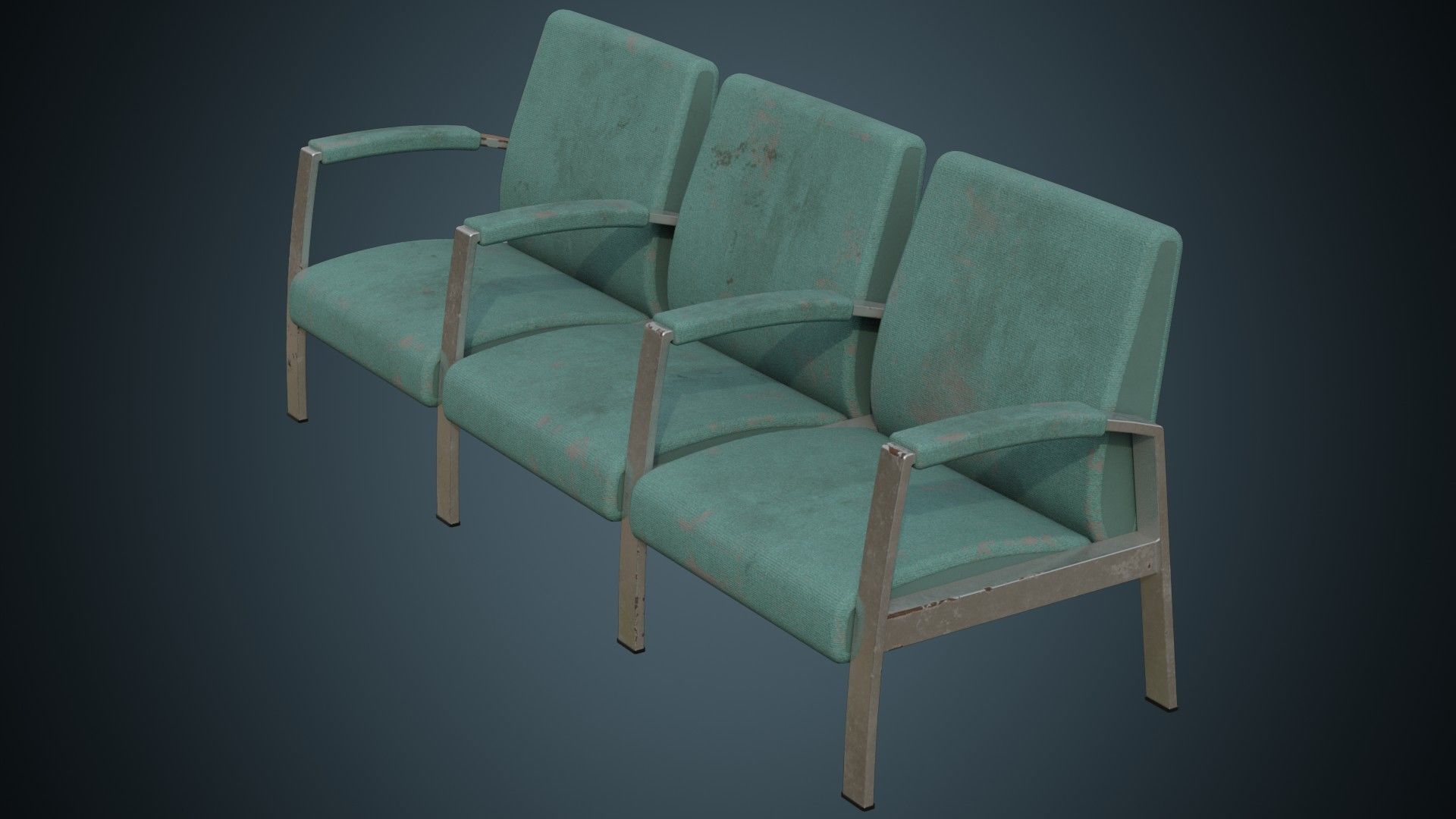 Waiting Chair 1B Low-poly 3D model_3