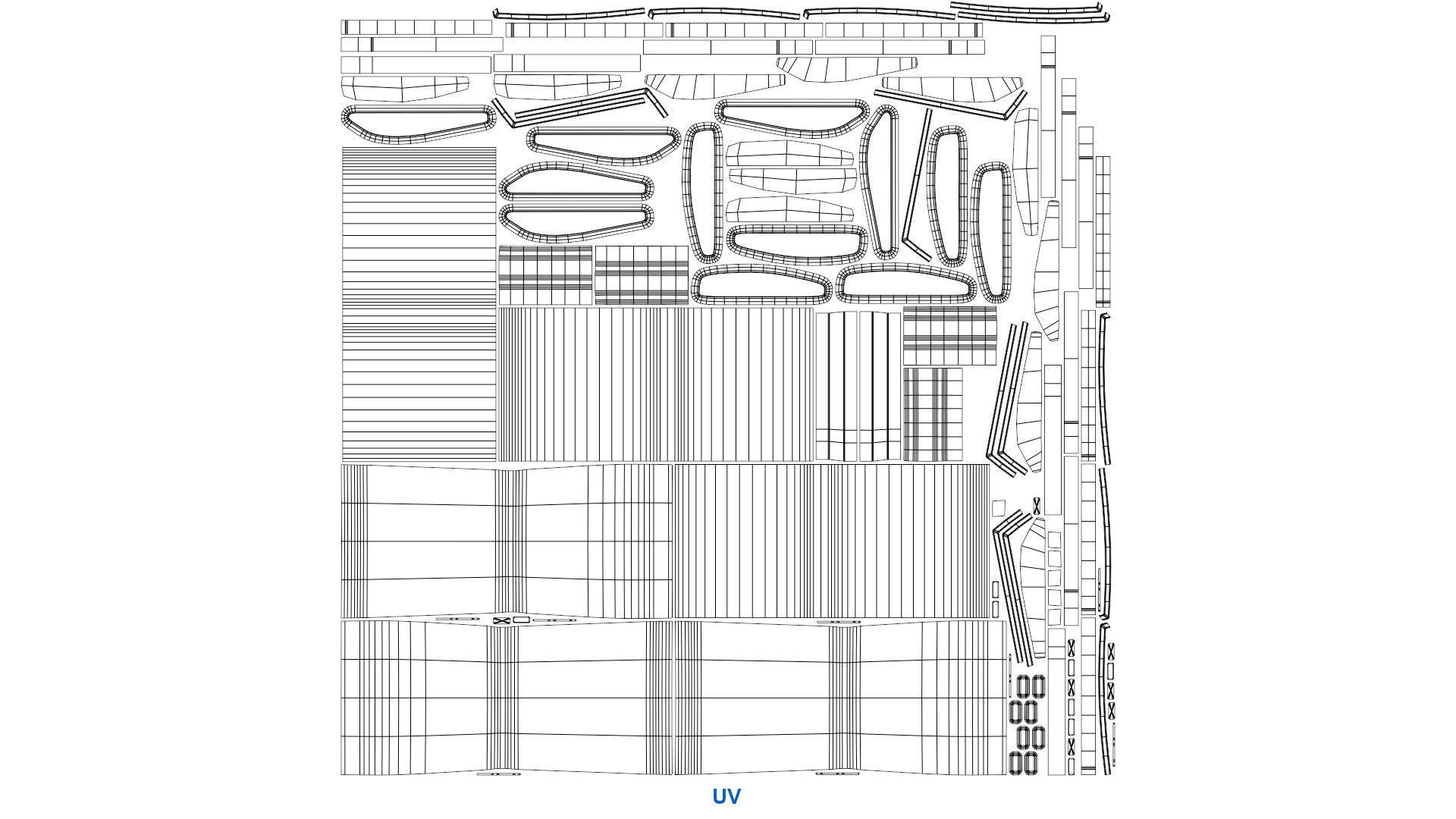 Waiting Chair 1B Low-poly 3D model_10