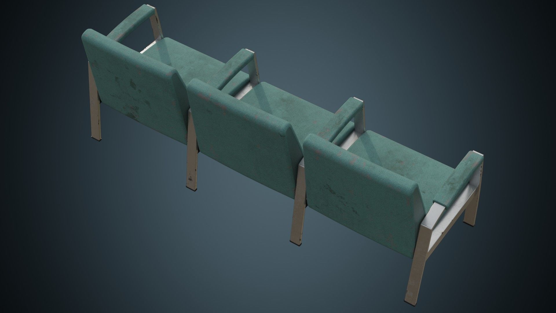 Waiting Chair 1B Low-poly 3D model_5