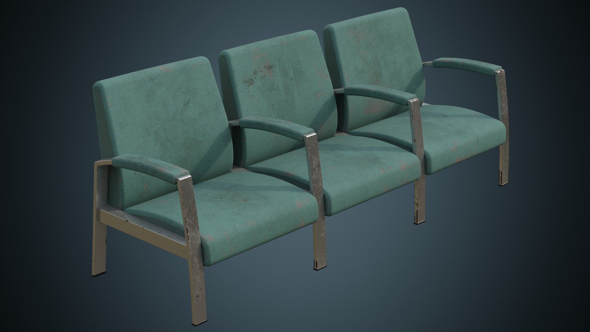 Waiting Chair 1B Low-poly 3D model_4