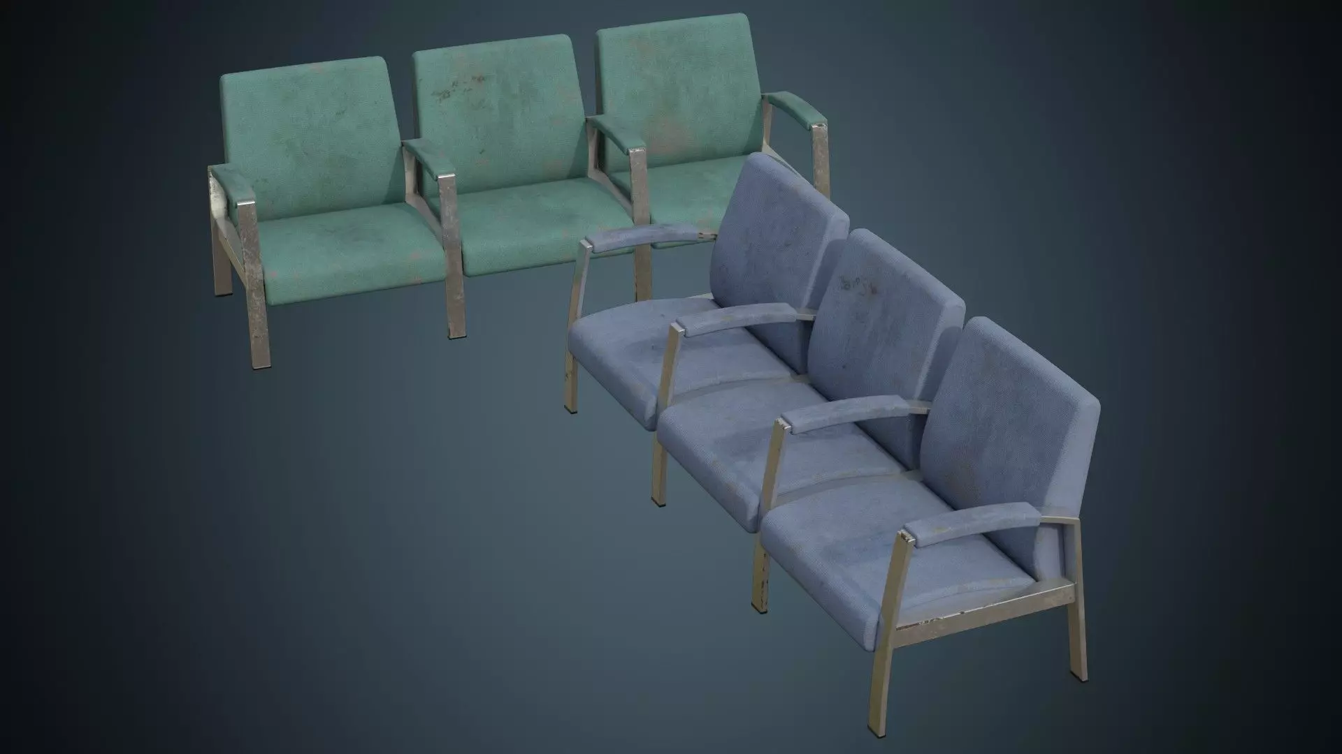 Waiting Chair 1B Low-poly 3D model_0