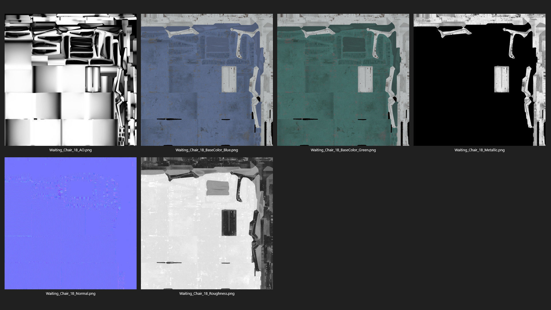 Waiting Chair 1B Low-poly 3D model_11