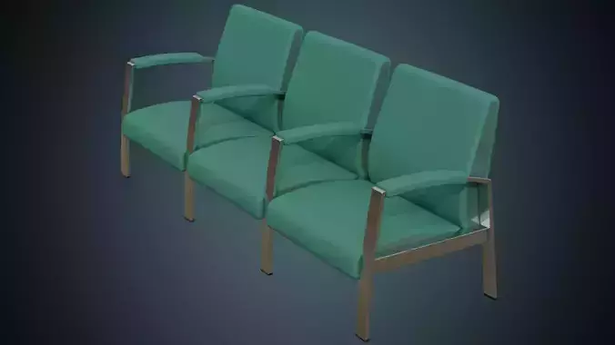 Waiting Chair 1 Basic Low-poly 3D model