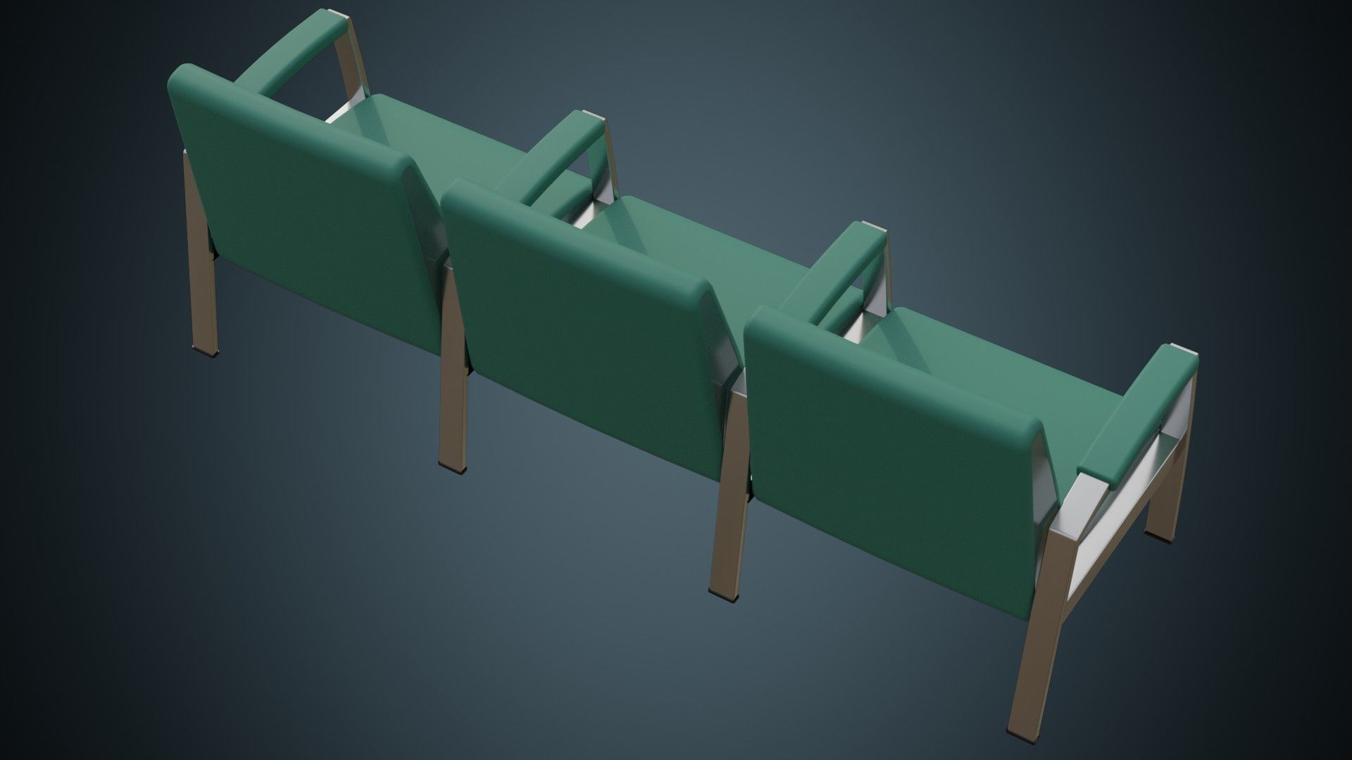 Waiting Chair 1 Basic Low-poly 3D model_2