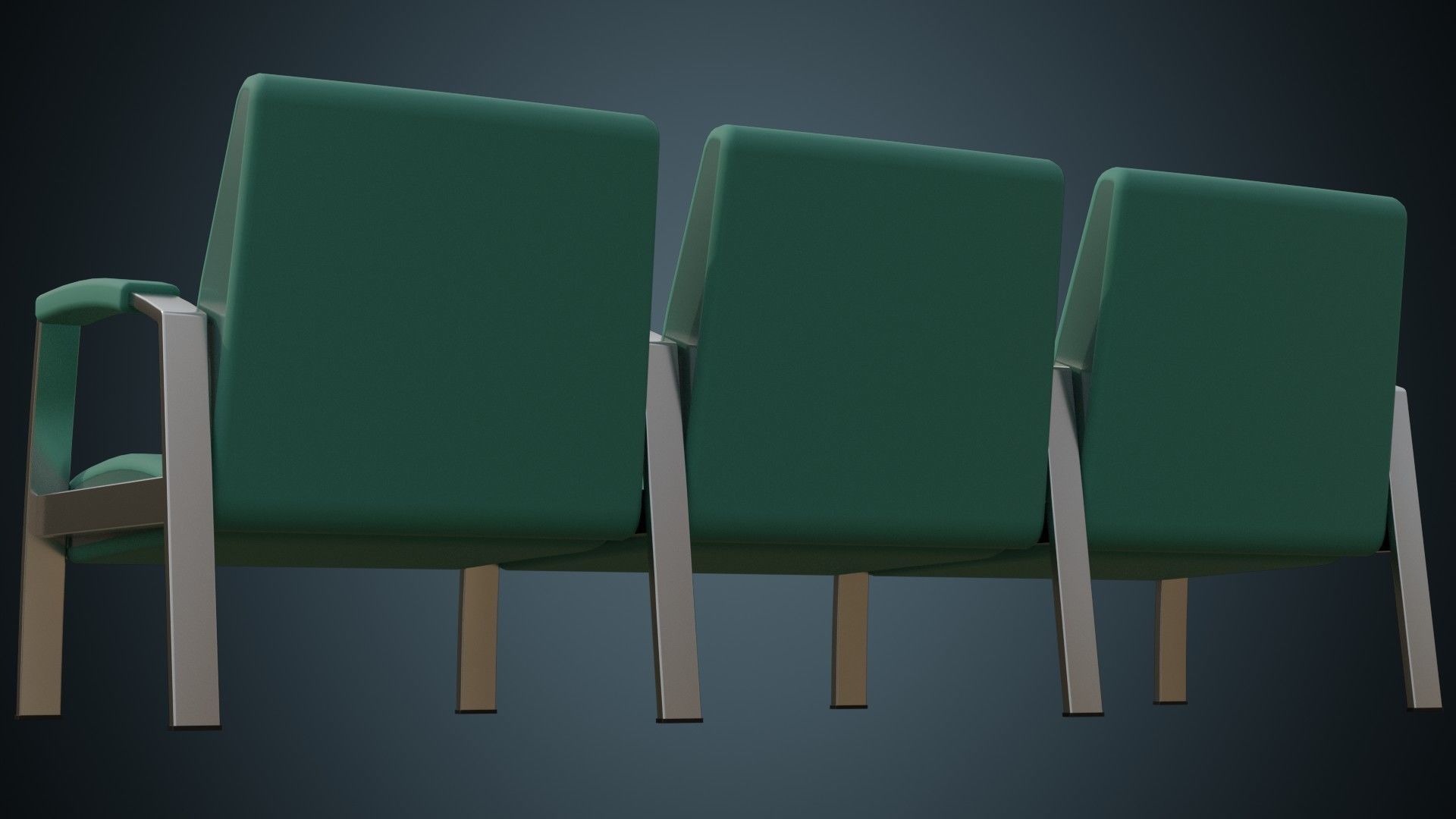 Waiting Chair 1 Basic Low-poly 3D model_3