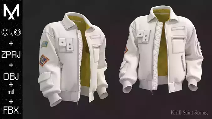 New Jacket Male Marvelous designer Clo3d OBJ mtl FBX ZPRJ