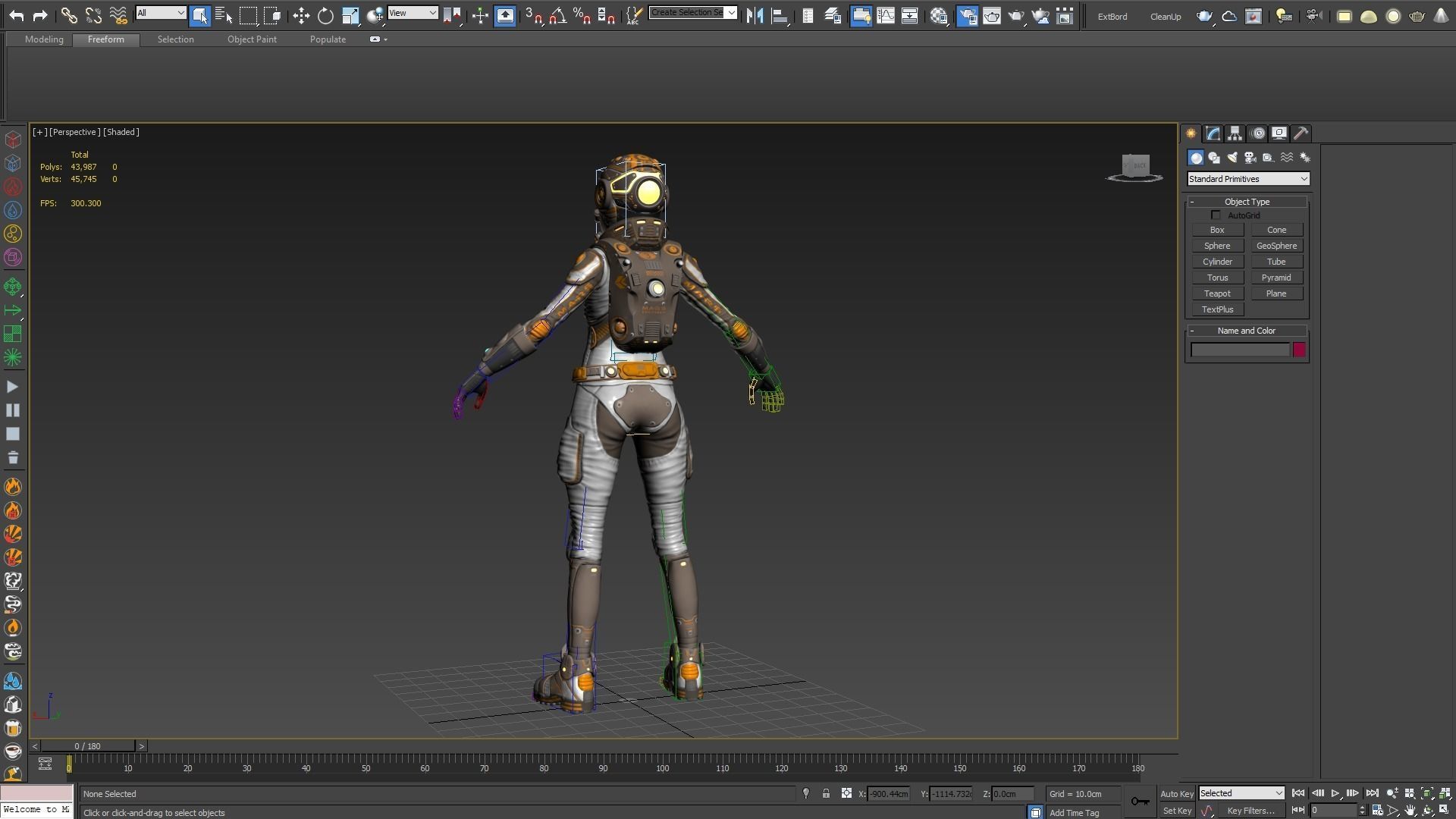 Mars Suit - Female Low-poly 3D model_7