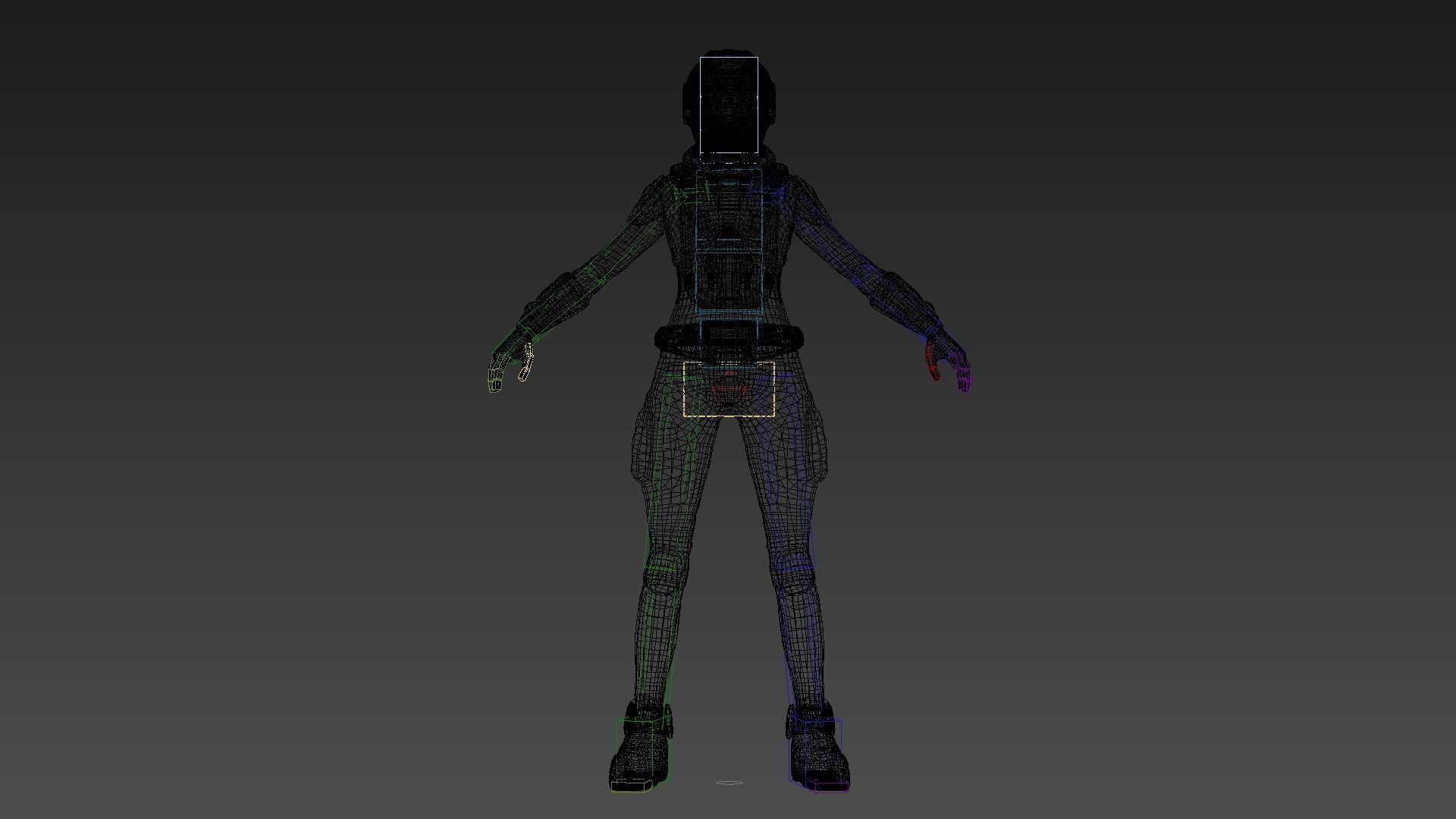 Mars Suit - Female Low-poly 3D model_12