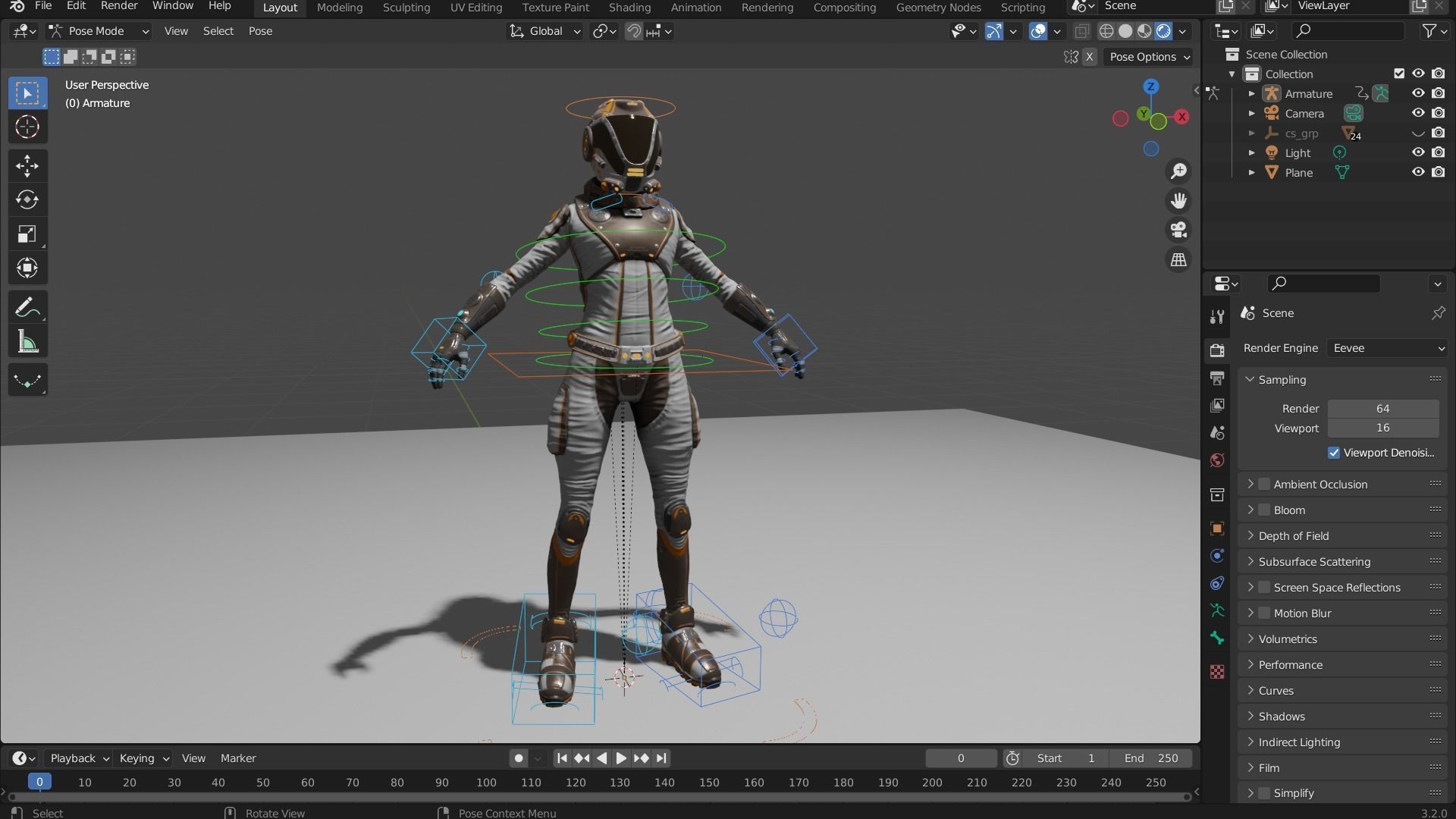 Mars Suit - Female Low-poly 3D model_9