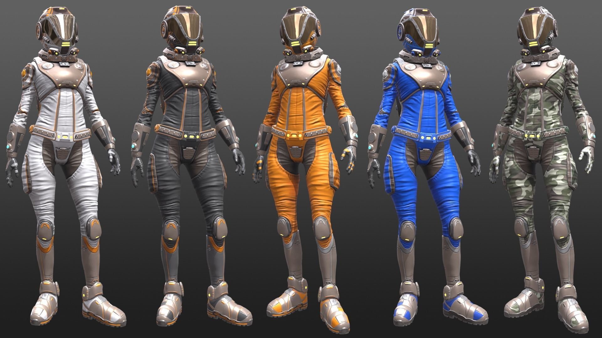 Mars Suit - Female Low-poly 3D model_3