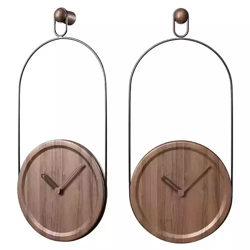 Wooden clock By nomon Low-poly 3D model