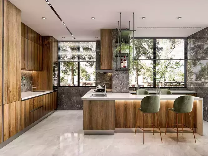 Kitchen Modern interior 0039 3D model