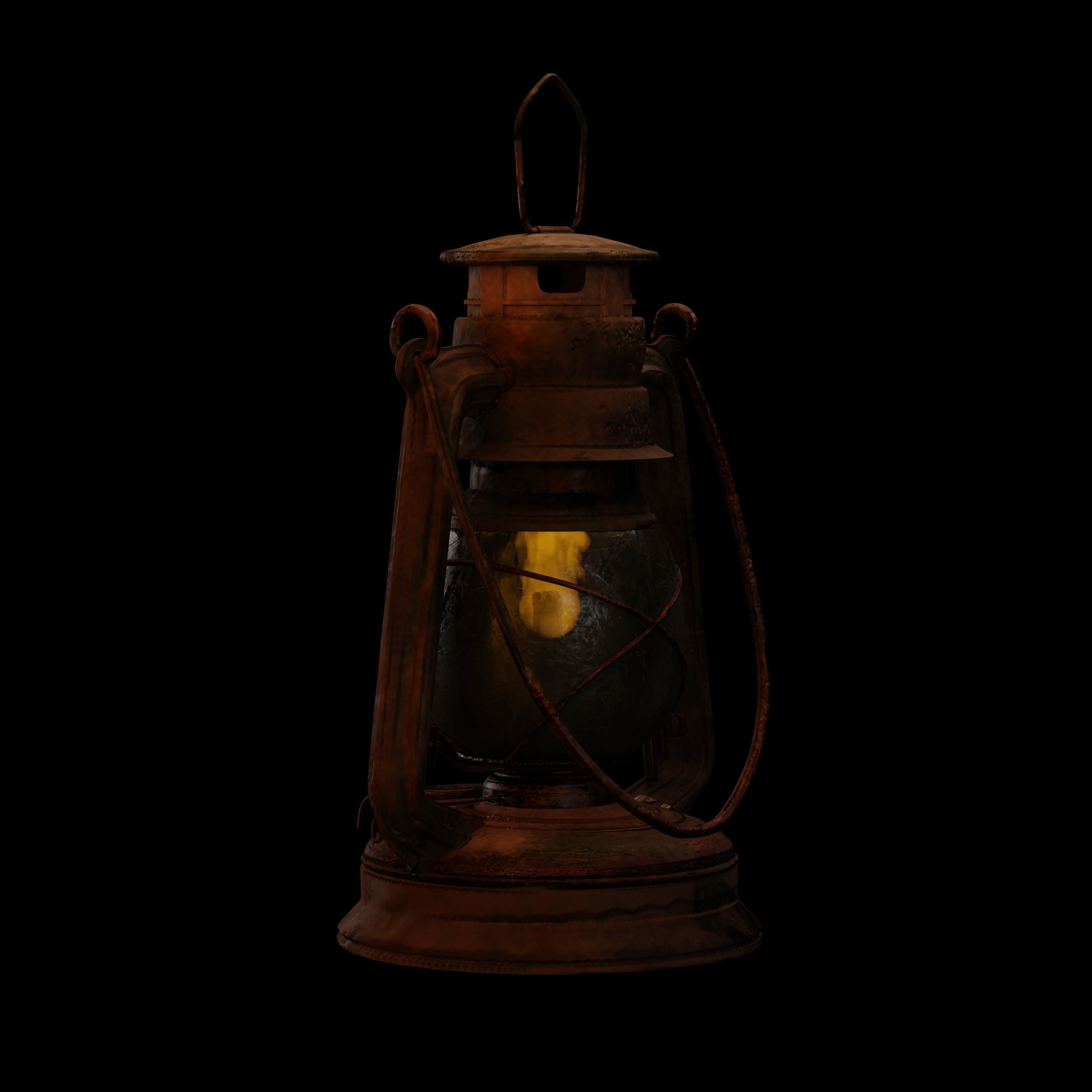 Rusty Oil Storm Lantern 3D model_8