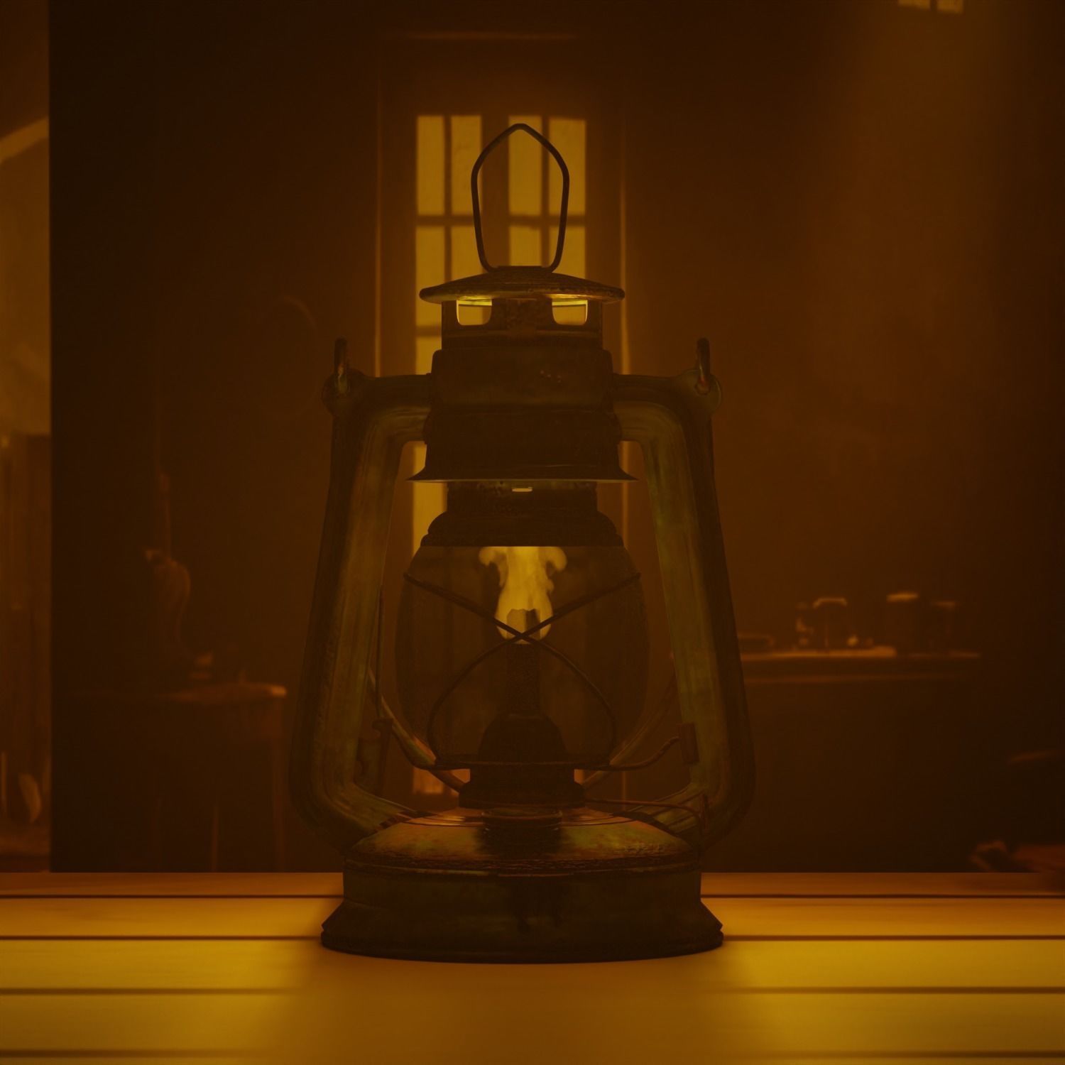 Rusty Oil Storm Lantern 3D model_2