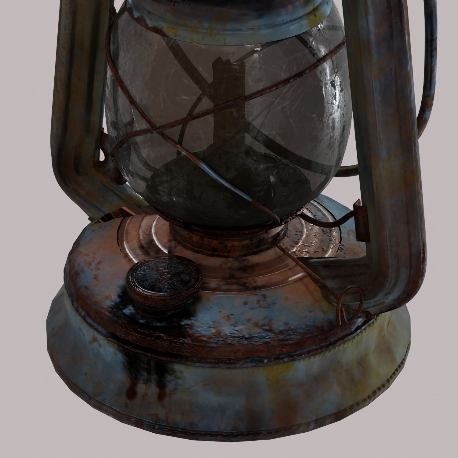 Rusty Oil Storm Lantern 3D model_6
