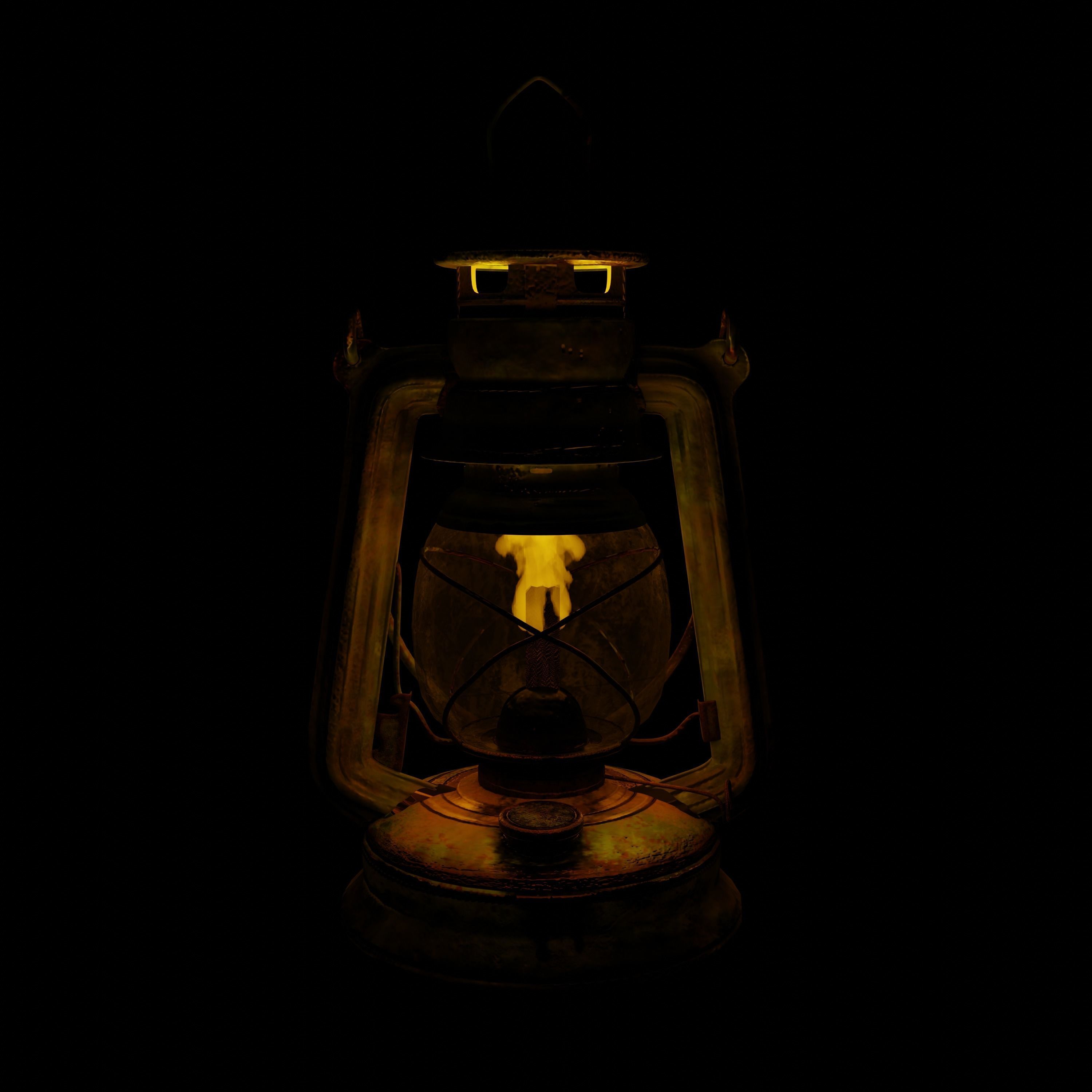 Rusty Oil Storm Lantern 3D model_3