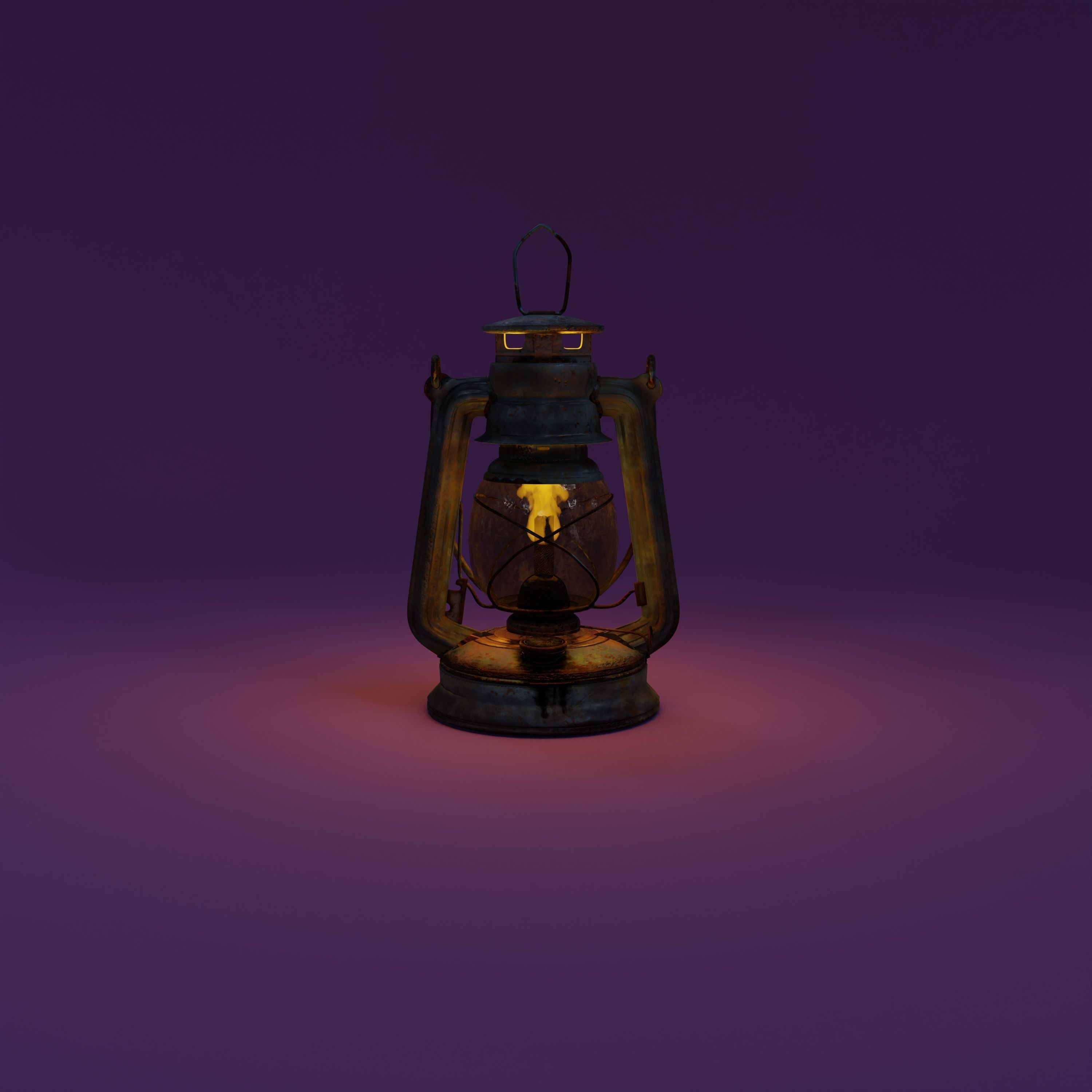 Rusty Oil Storm Lantern 3D model_4