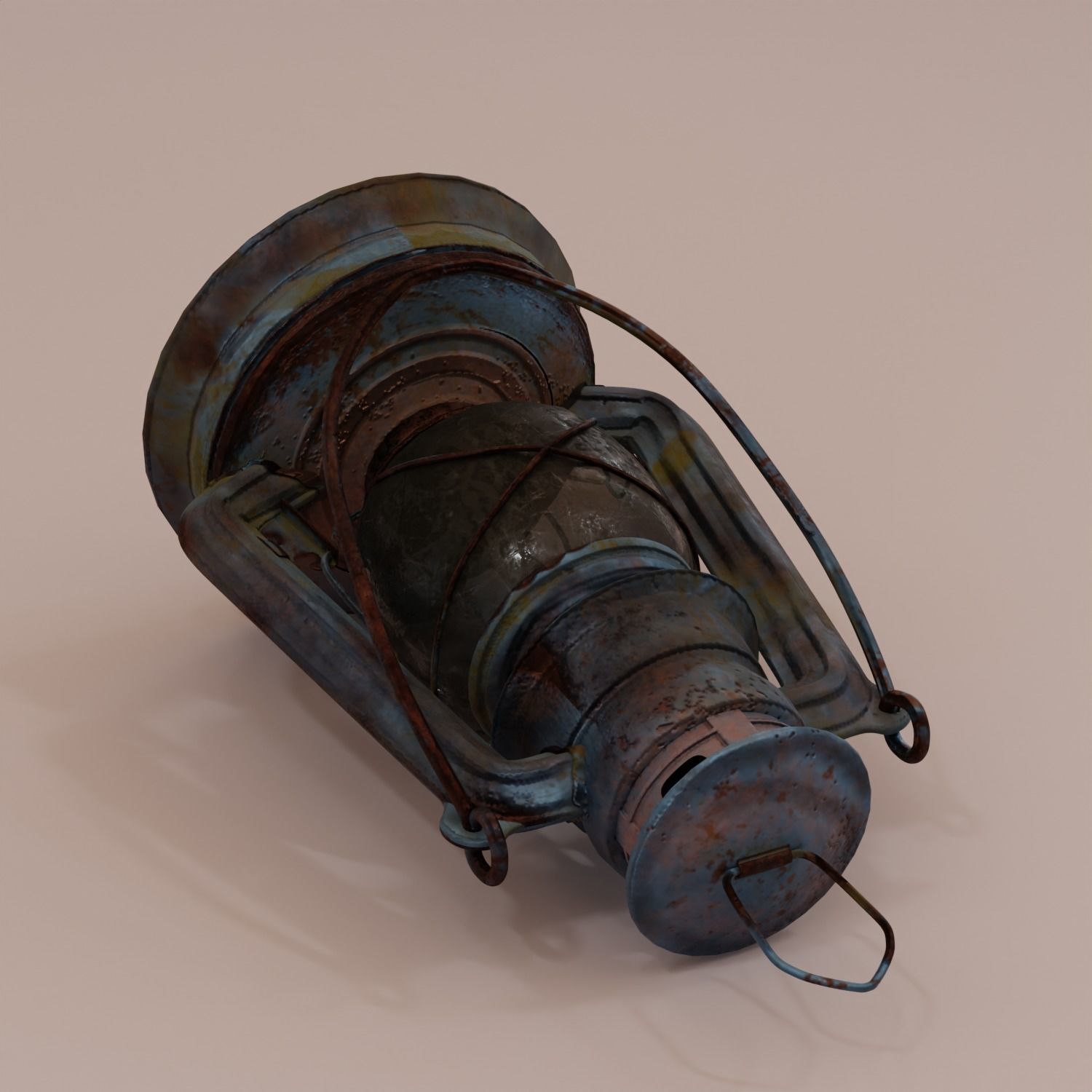Rusty Oil Storm Lantern 3D model_7