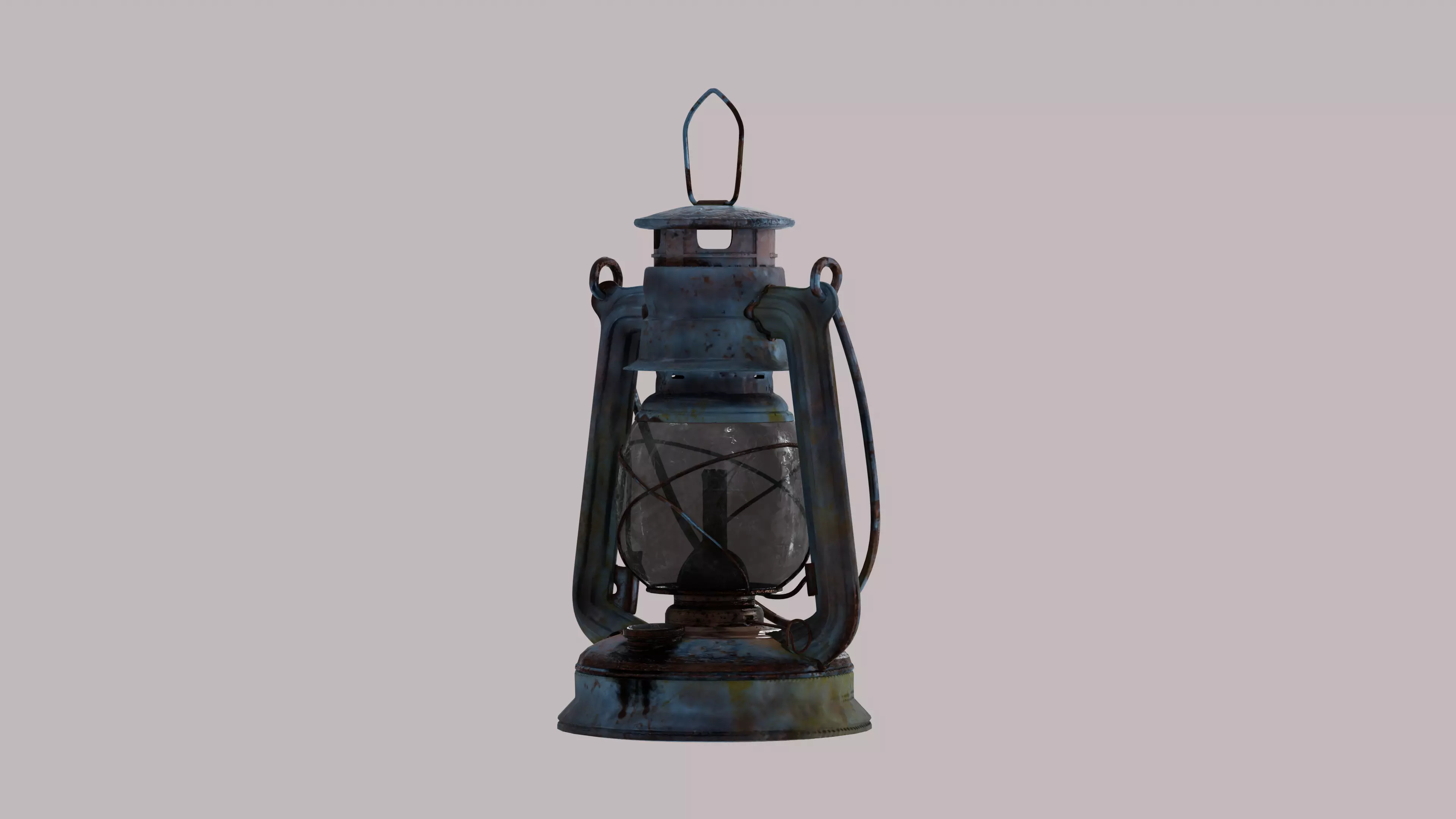 Rusty Oil Storm Lantern 3D model_0